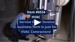 6534 HVAC Serice Order form